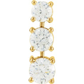 14K Gold Three-Stone Round Diamond Pendant Necklace (0.60 ct)
